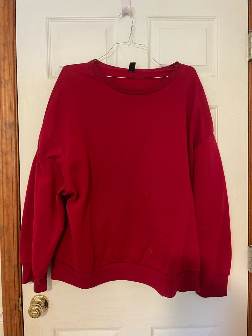 SHEIN Cherry Red Crewneck Sweatshirt